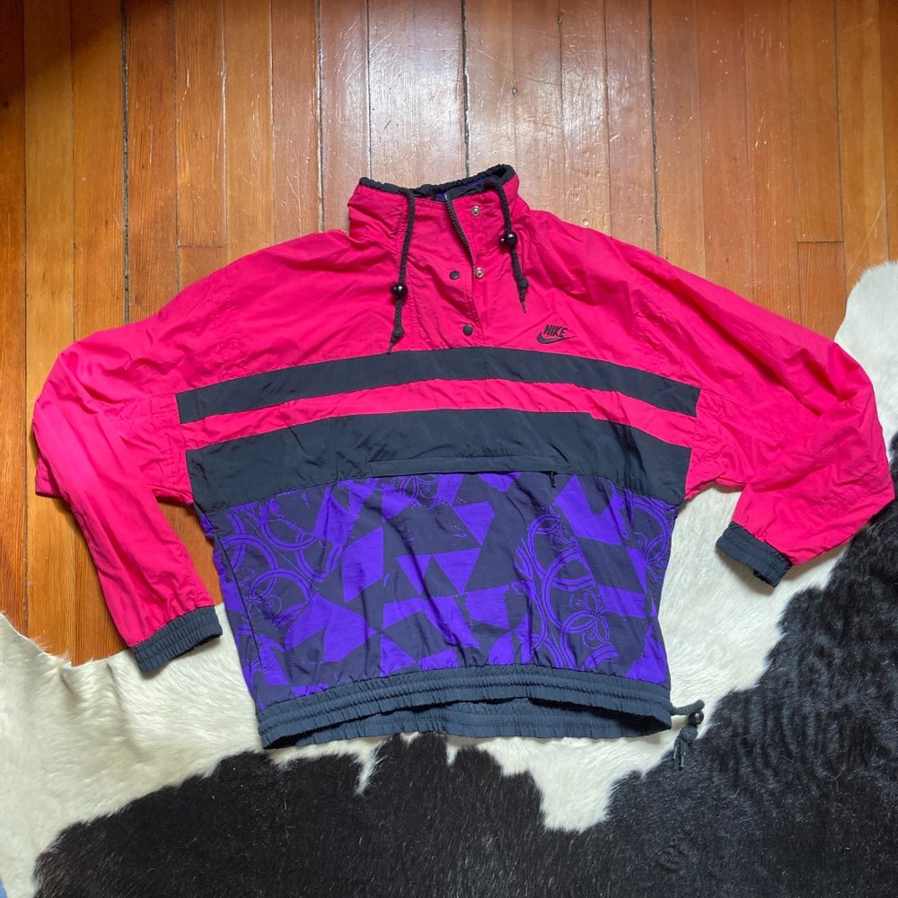 Vintage Nike Windbreaker (80s/90s) - Size M - Neon Pink & Purple
